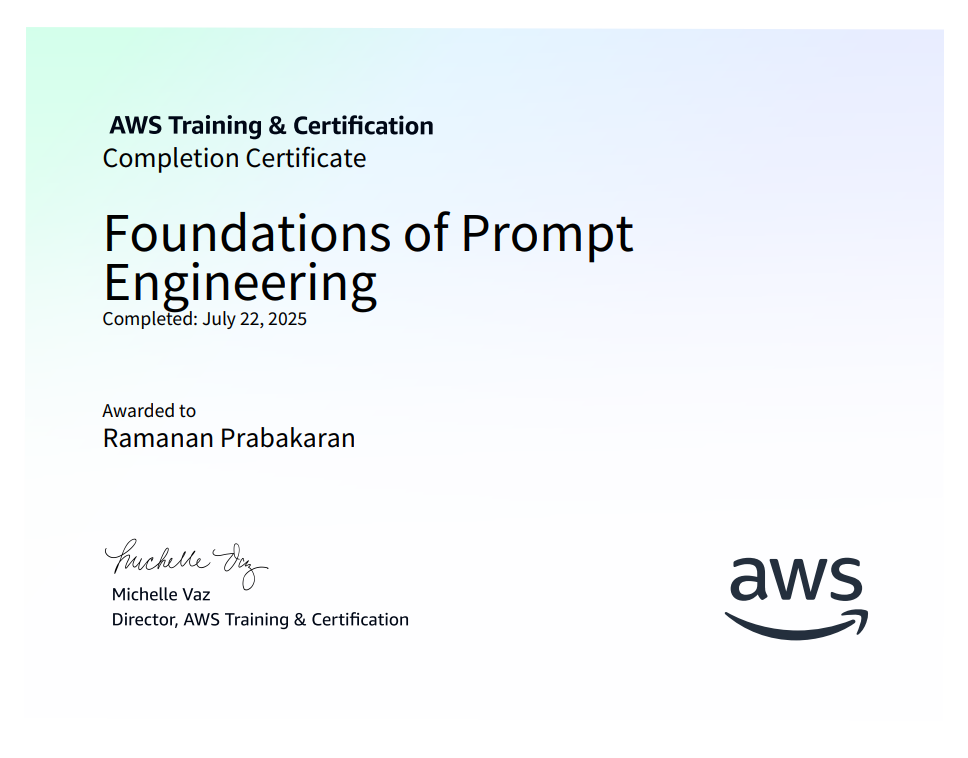 Prompt Engineering Certificate – Infosys Springboard